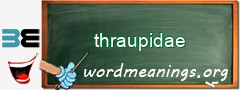 WordMeaning blackboard for thraupidae